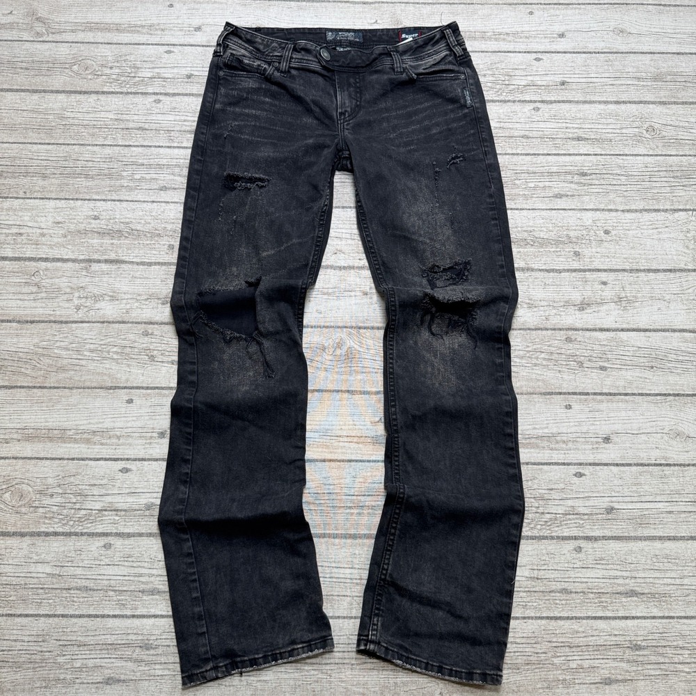 Silver Jeans Women's 32x32 Black Denim Tuesday Super Stretch Slim Fit Bootcut